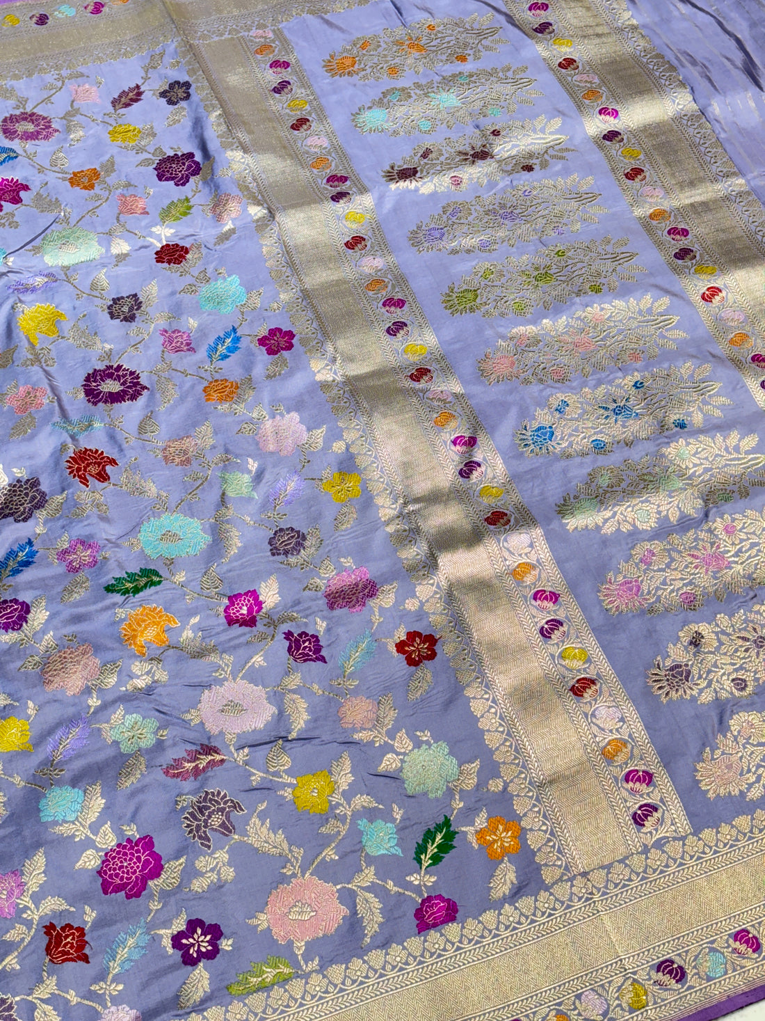 Winkle Blue Pure Banarasi Katan Silk Handloom Saree