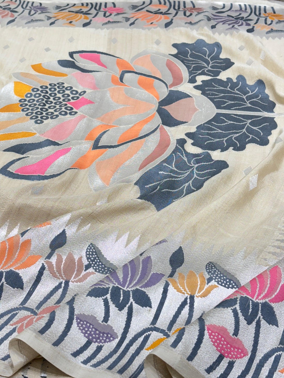 Natural Pure Banarasi Tussar Handwoven Saree