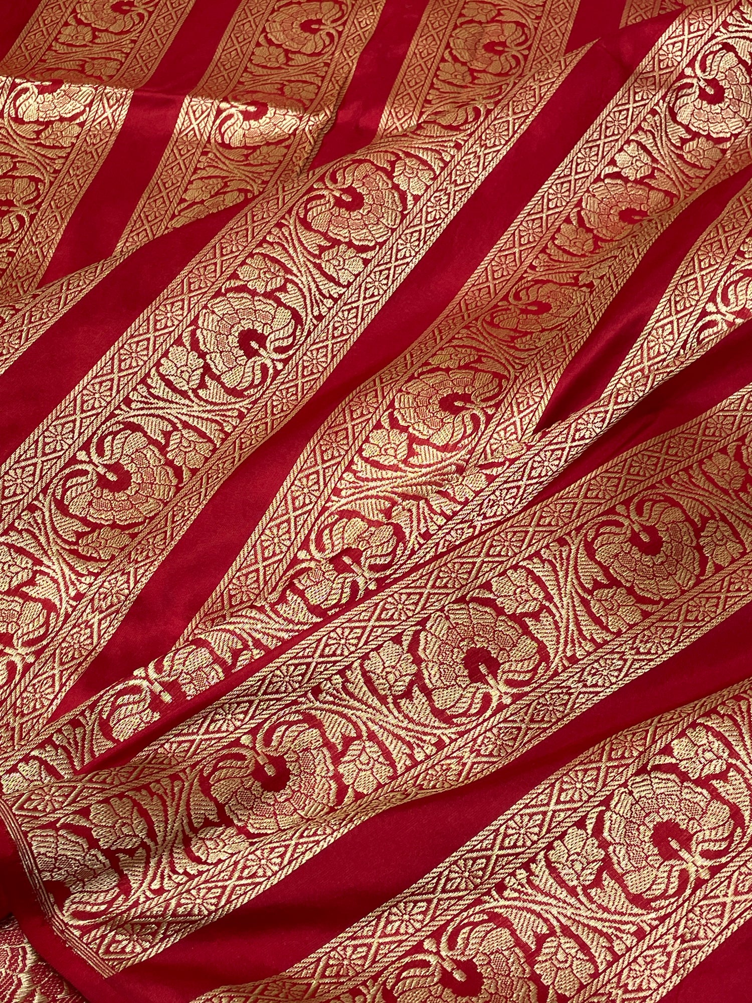 Rich Red Banarasi Pure Katan Silk Lehenga