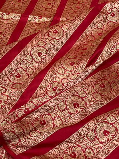 Rich Red Banarasi Pure Katan Silk Lehenga