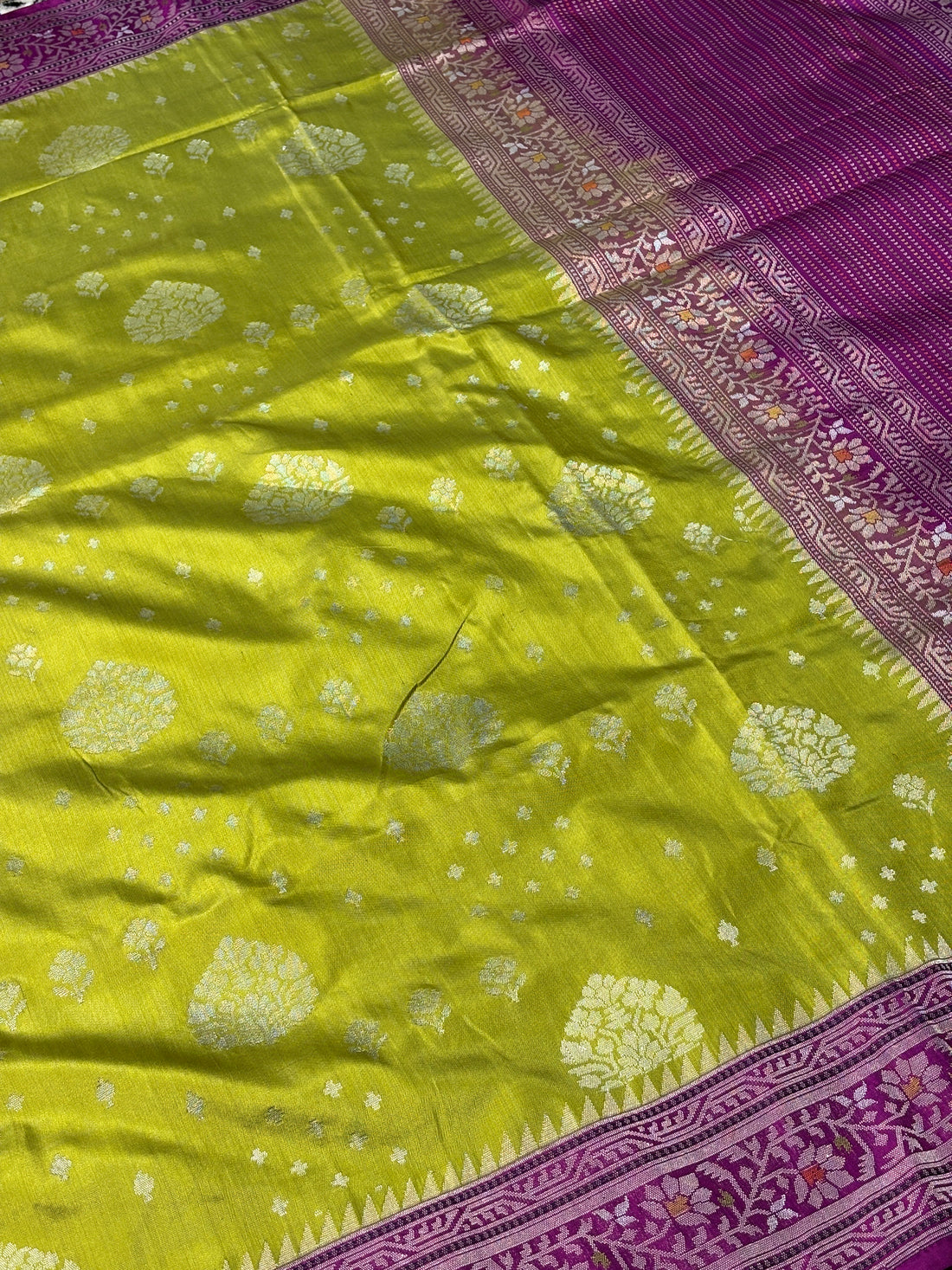 Green Pure Banarasi Ektara  Silk Handwoven Saree
