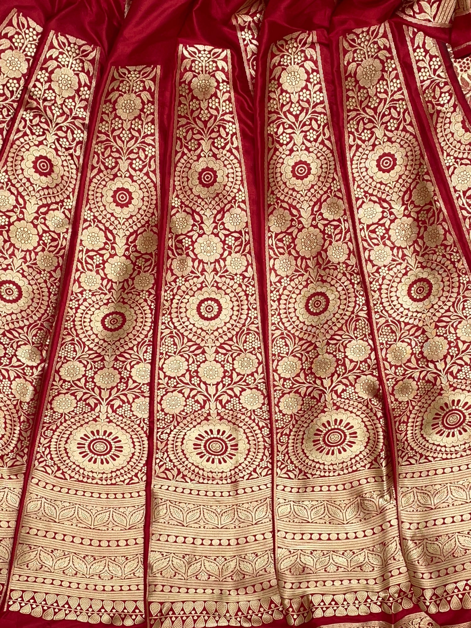 Rich Red Banarasi Pure Katan Silk Lehenga