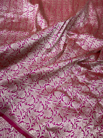 Rani Pink Banarasi Pure Katan Silk Lehenga