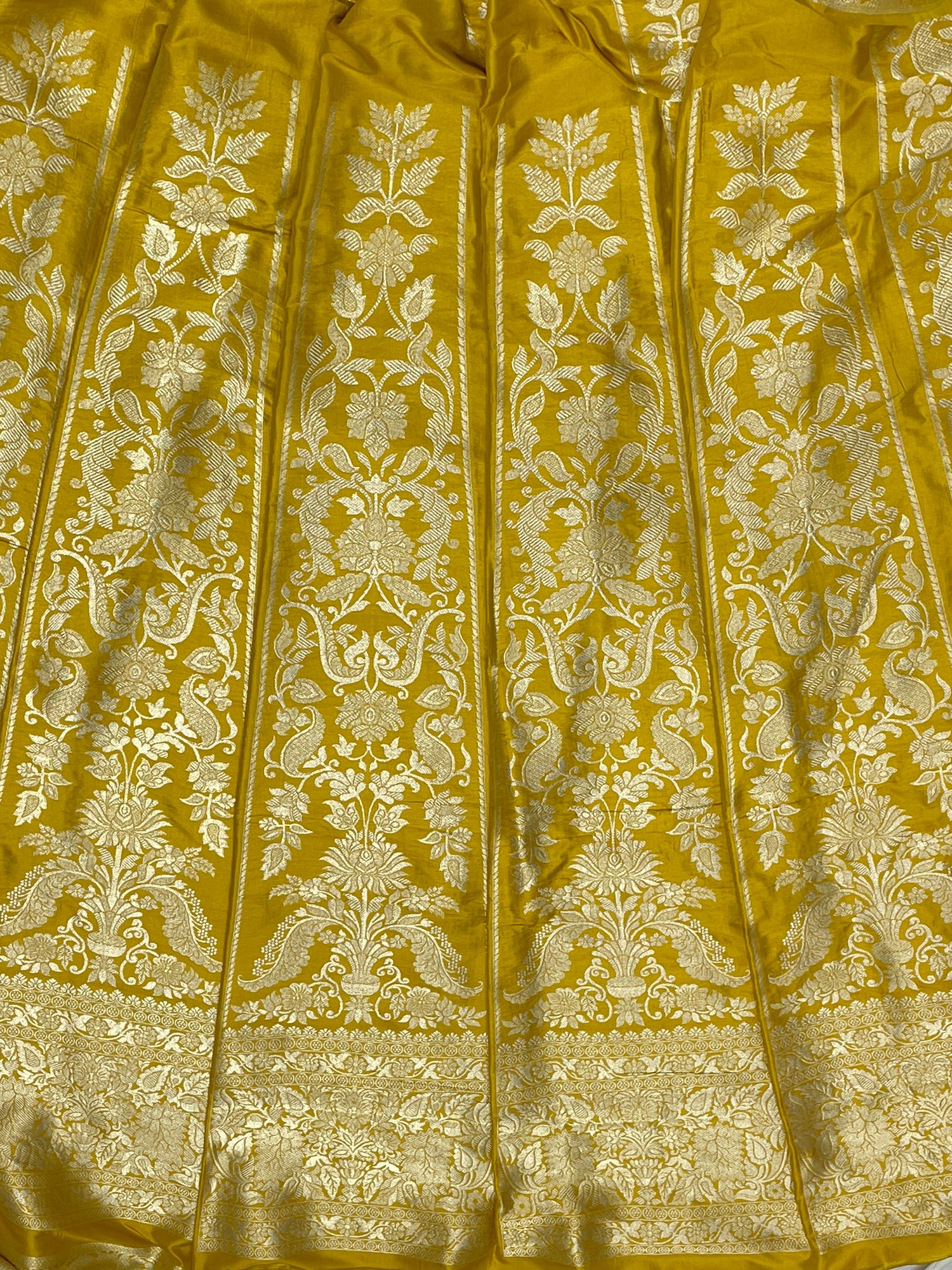 yellow  Banarasi Pure Katan Silk Lehenga