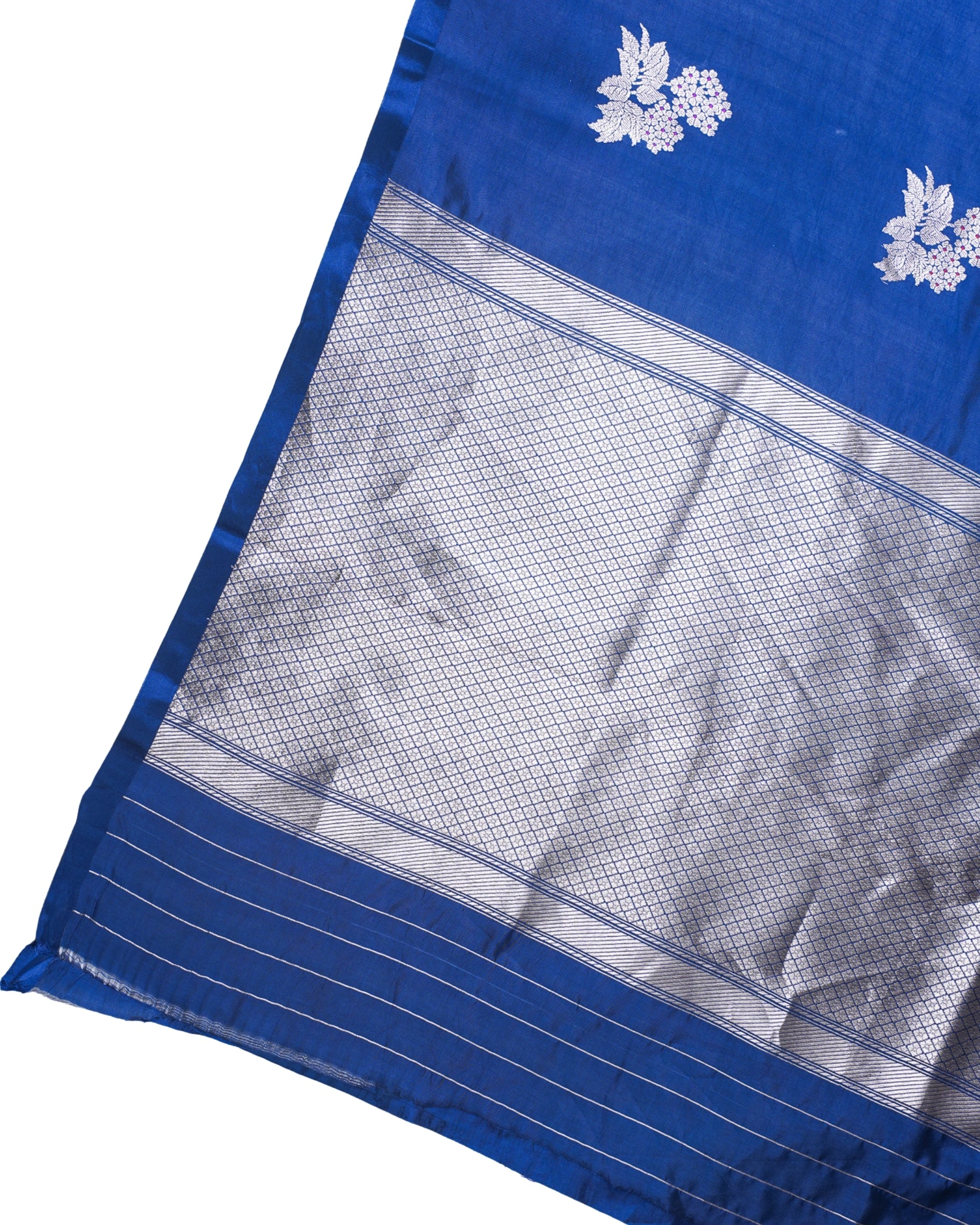 Royal Blue Handloom Pure Silk Banarasi Saree