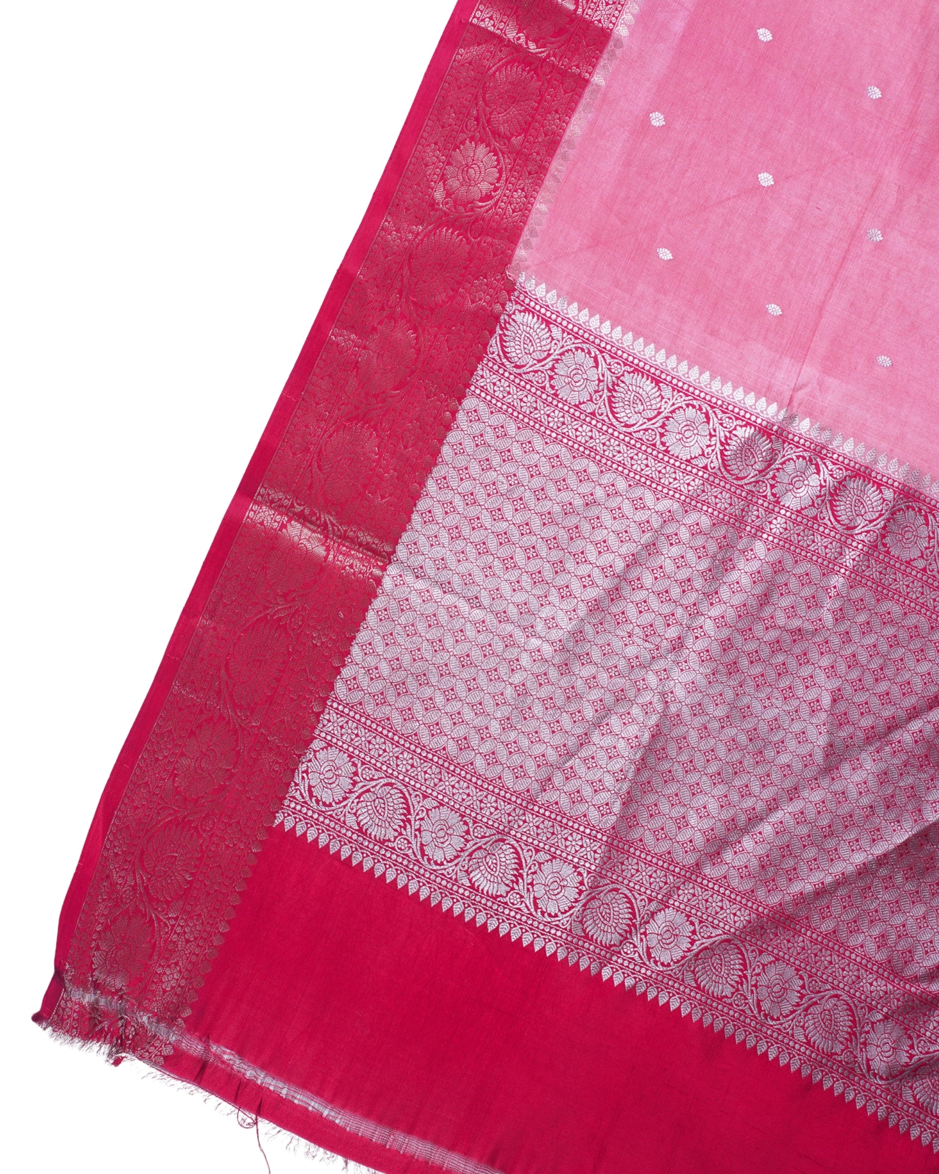 Rose Pink Handloom Pure Silk Banarasi Saree