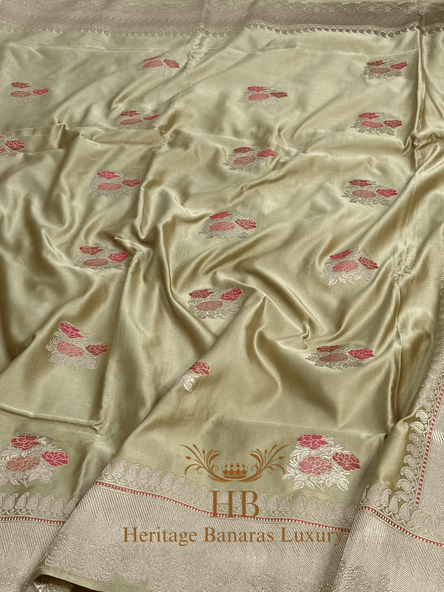 Pure Pastel Yellow Mashru Silk Handwoven Saree