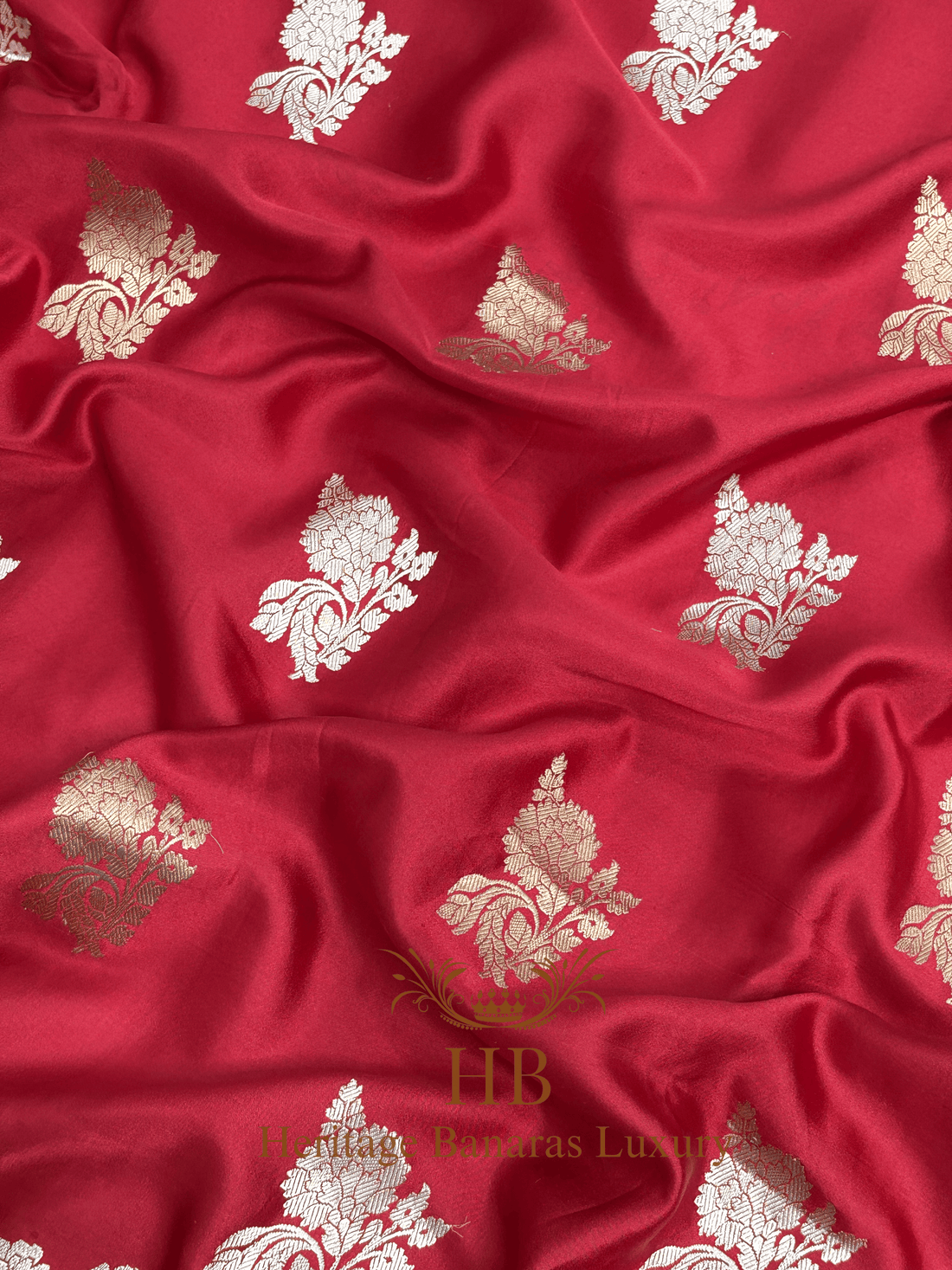 Royal Red Handwoven Banarasi Pure Mashru Silk Saree