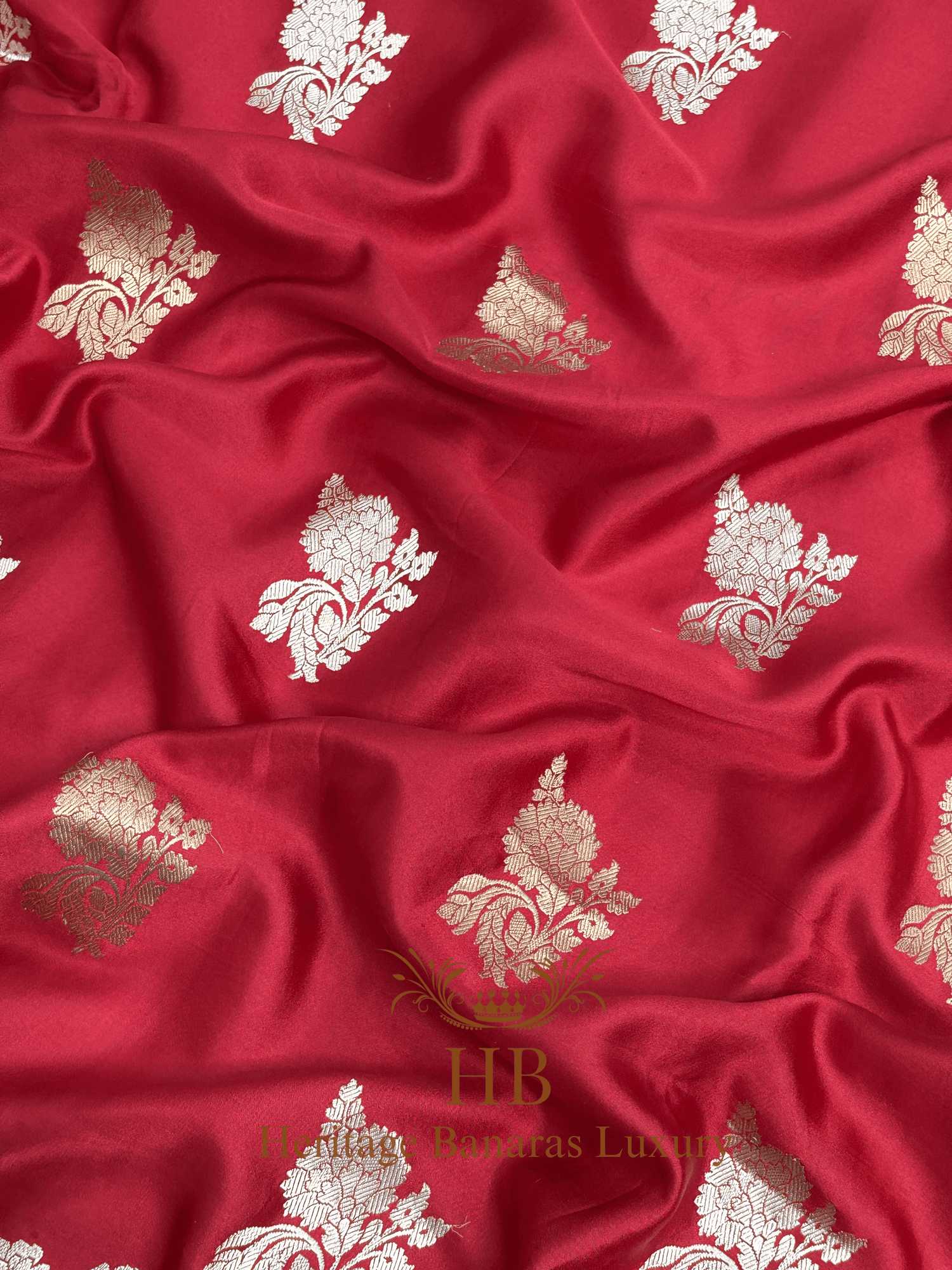 Royal Red Handwoven Banarasi Pure Mashru Silk Saree