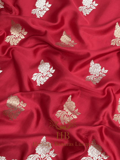 Royal Red Handwoven Banarasi Pure Mashru Silk Saree