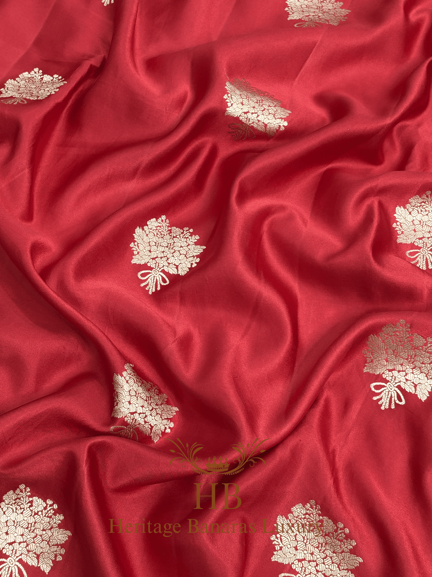 Royal Red Handwoven Banarasi Pure Mashru Silk Saree