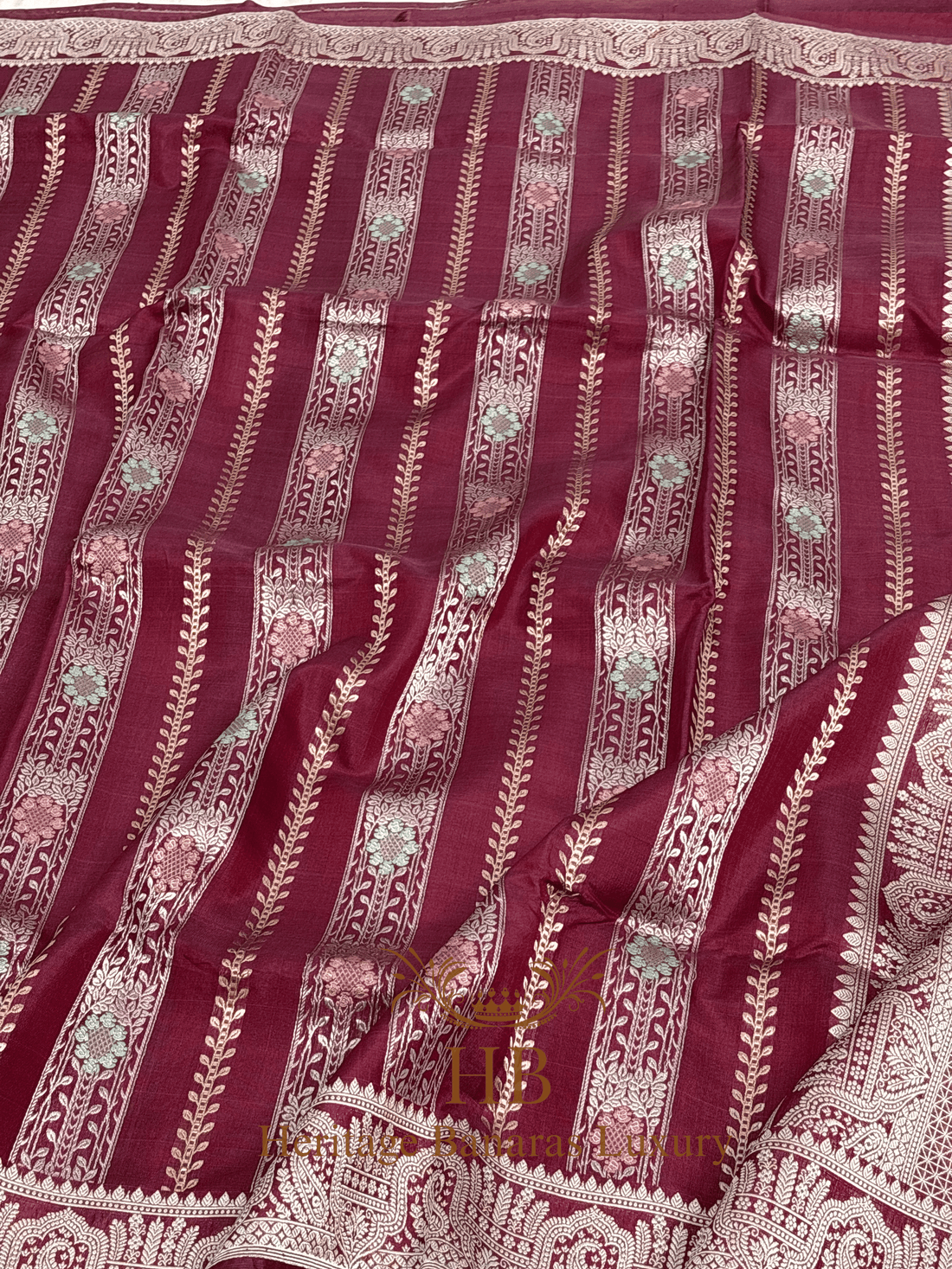 Pure Red Katan Silk Handwoven Saree
