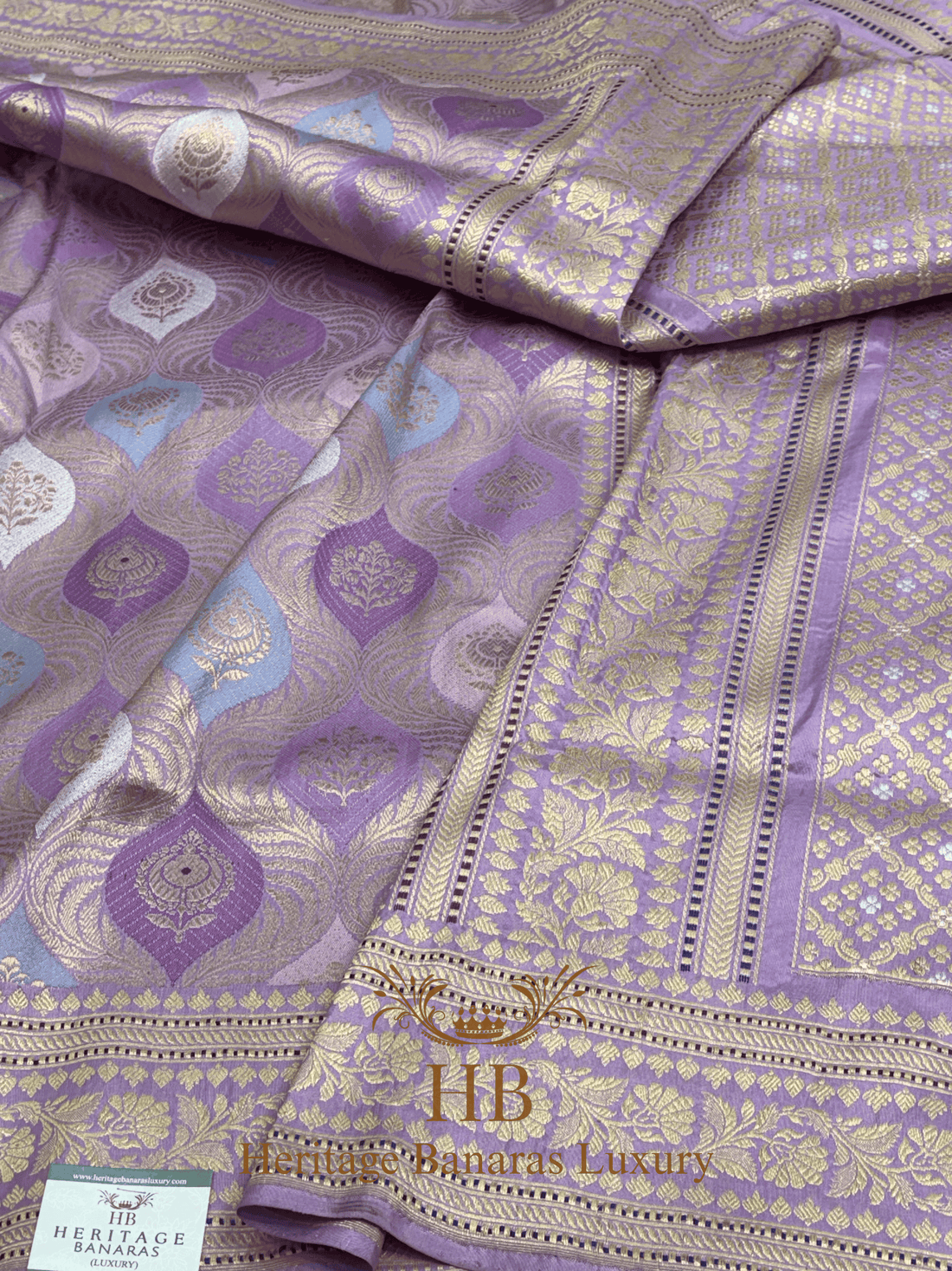 Lavender Handwoven Banarasi Pure Katan Silk Saree