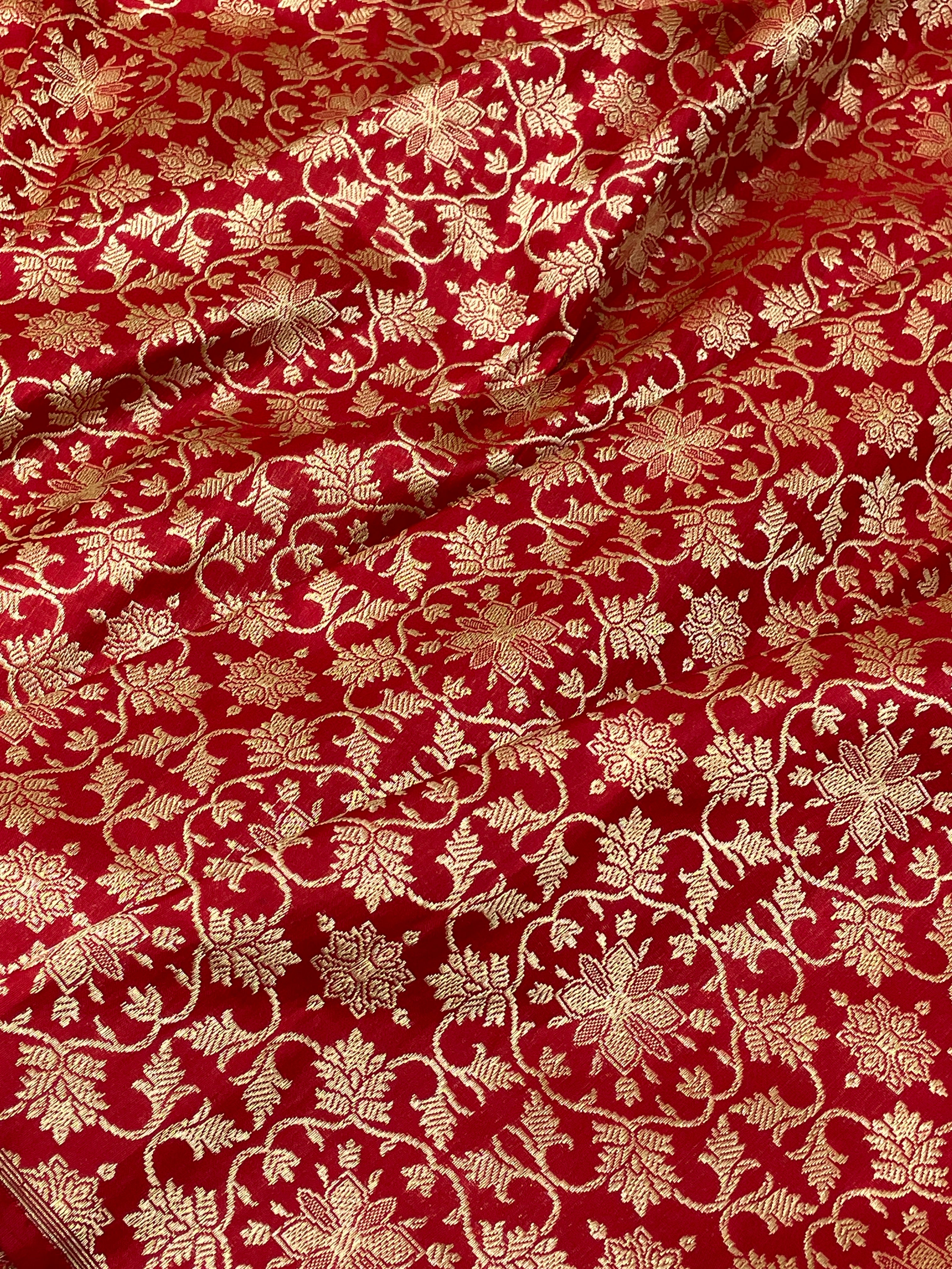 Rich Red Banarasi Pure Katan Silk Lehenga