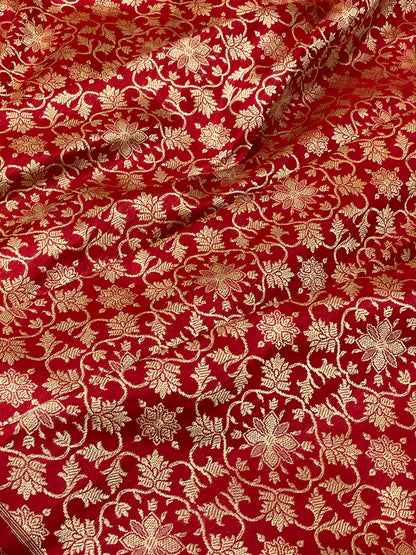 Rich Red Banarasi Pure Katan Silk Lehenga
