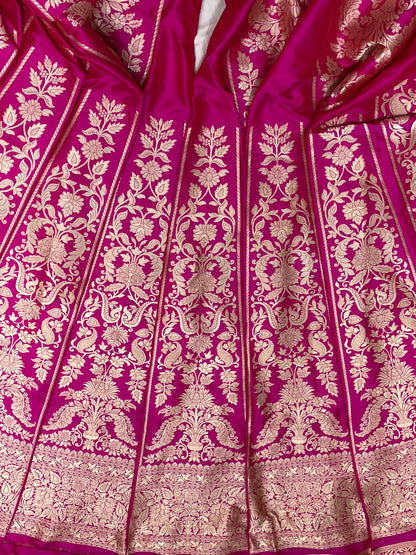 Rani Pink Banarasi Pure Katan Silk Lehenga