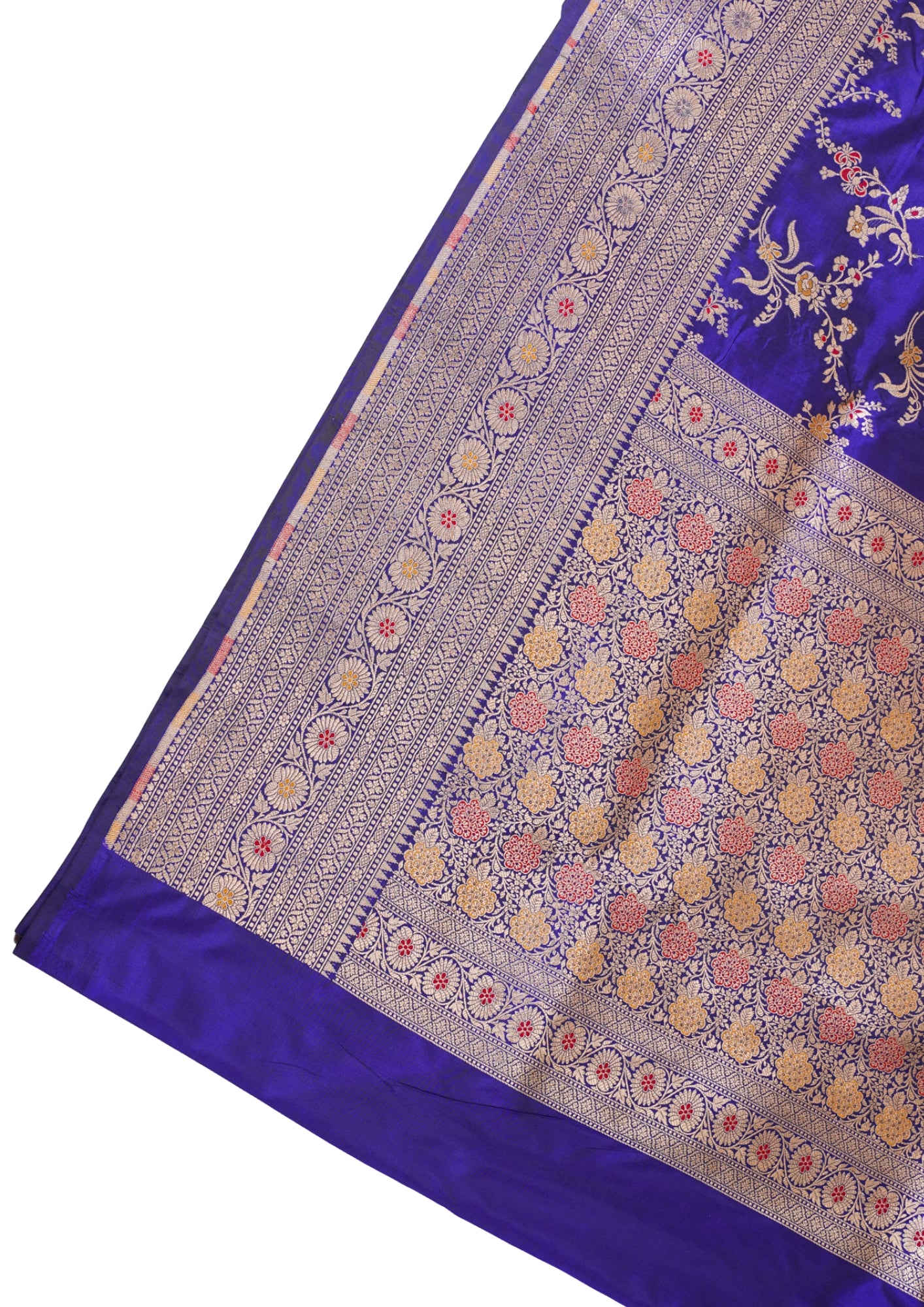 Royal Blue Banarasi Pure Katan Silk Minakari Jaal Saree