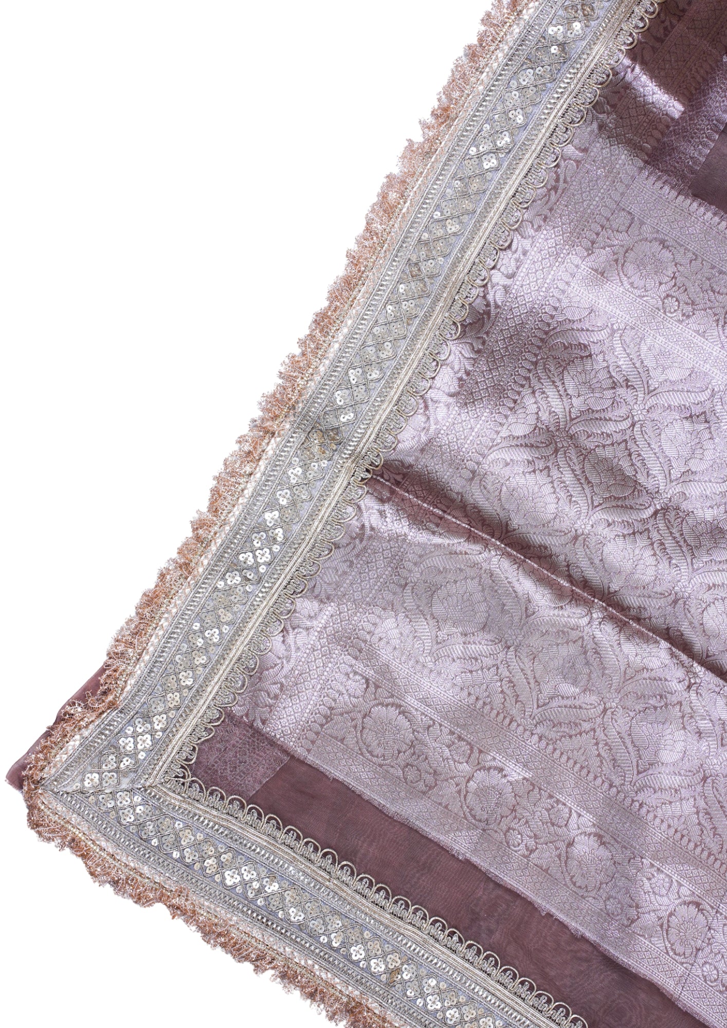 Banarasi Pure Tissue Silk Saree with Sequined Lace Border