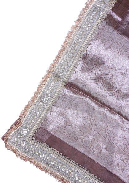 Banarasi Pure Tissue Silk Saree with Sequined Lace Border