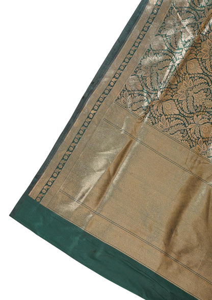 Emerald Green Banarasi Pure Brocade Saree