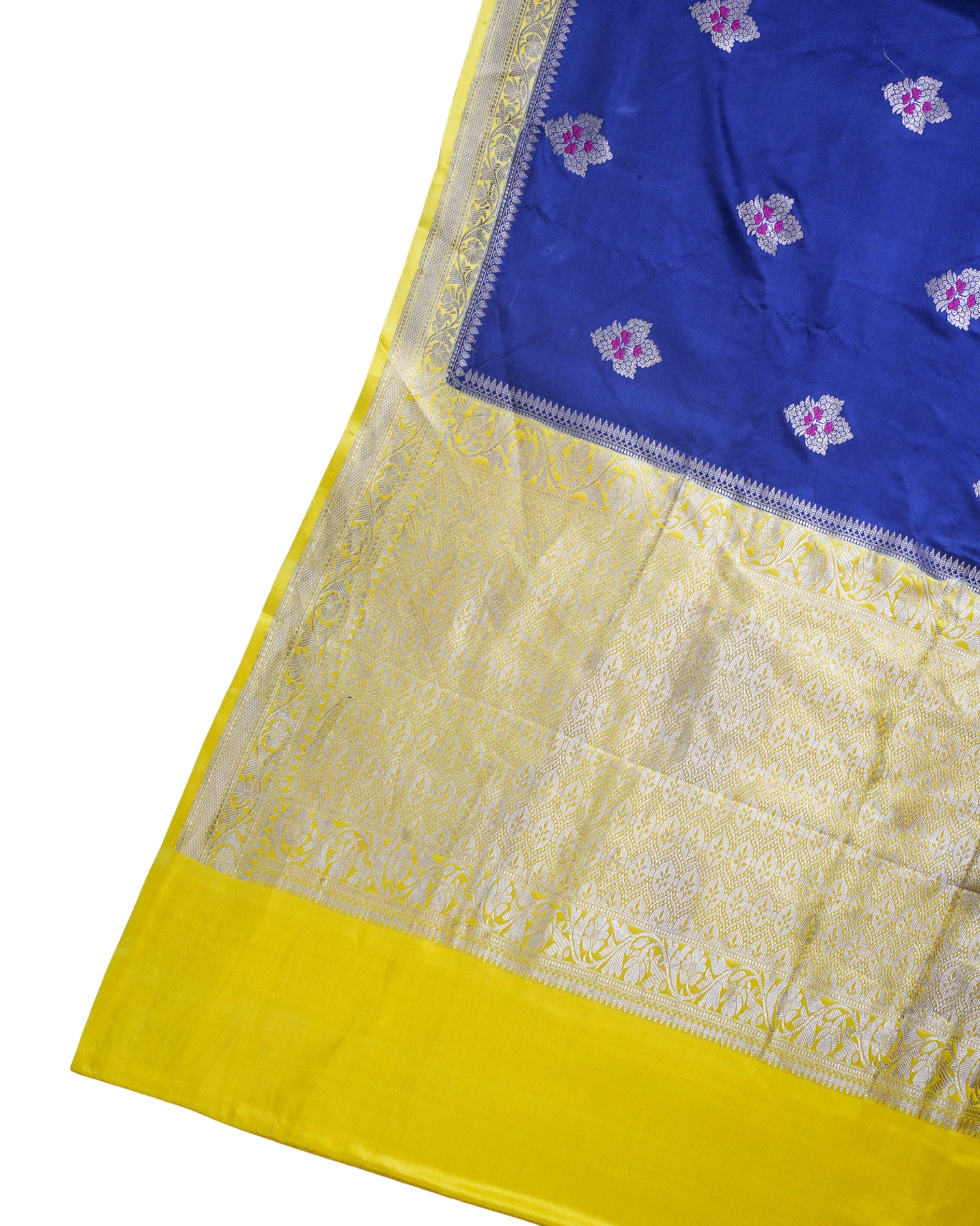 Royal Blue Handloom Mashru Silk Banarasi Saree
