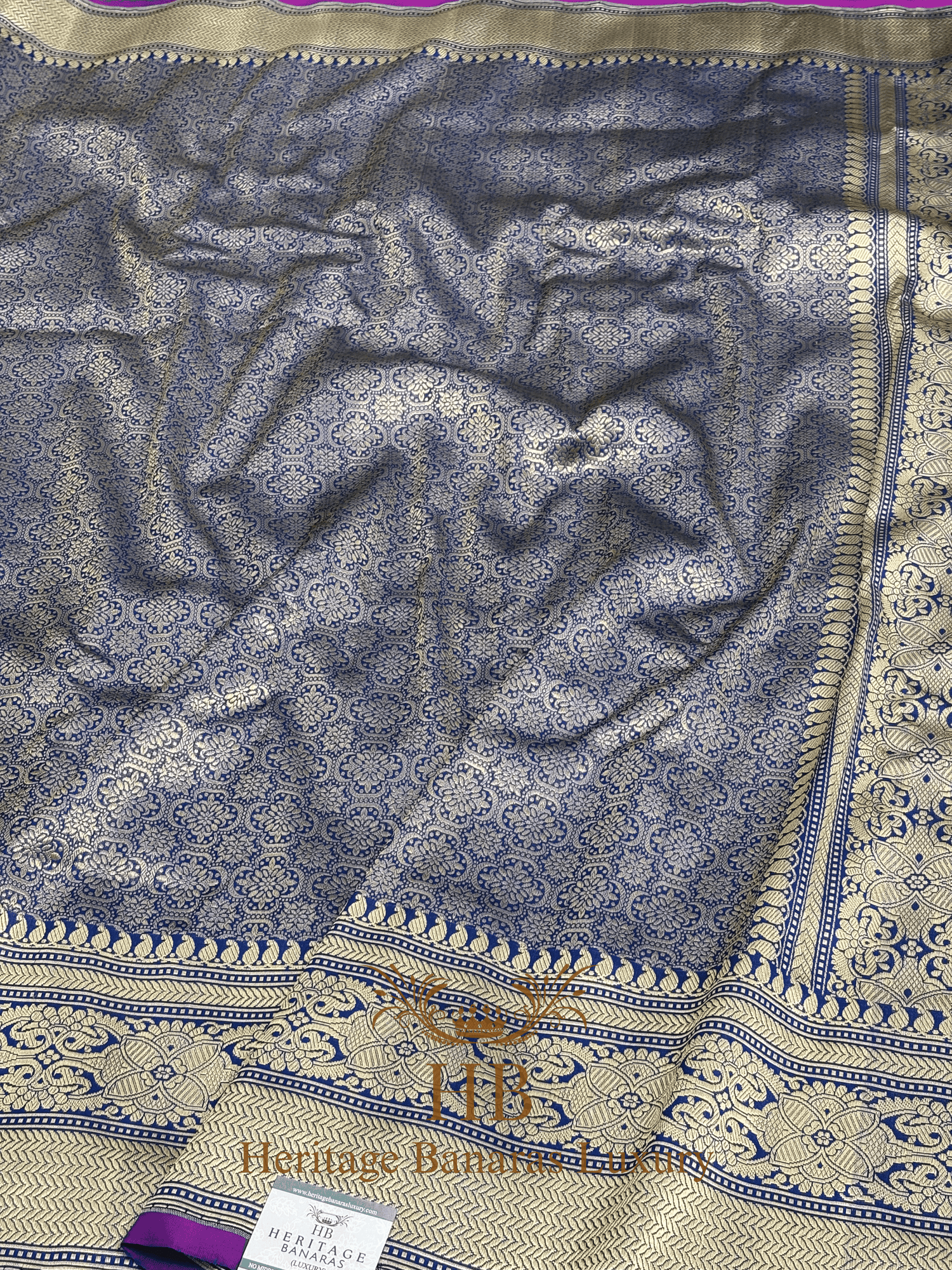 Royal Blue Handwoven Banarasi Pure Katan Silk Brocade Saree