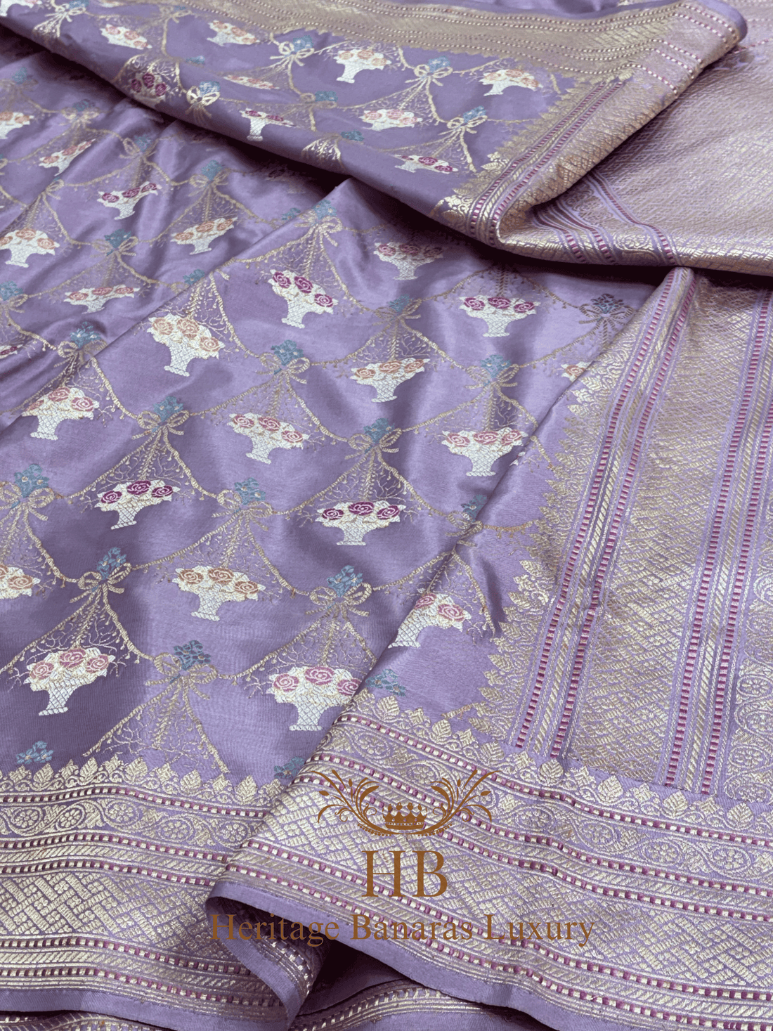 Pure Mauve Banarasi Katan Silk Handwoven Saree