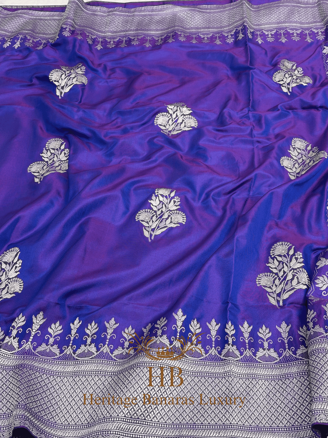 Purple Handwoven Banarasi Pure Katan Silk Ektara Saree