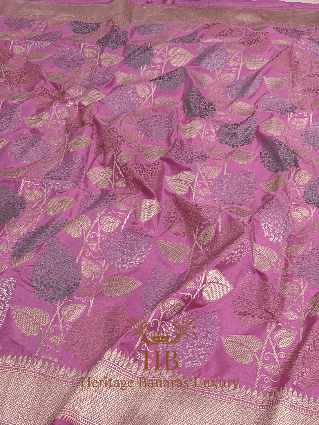 Pure Baby Pink Banarasi Katan Silk Handwoven Saree with Zari Work