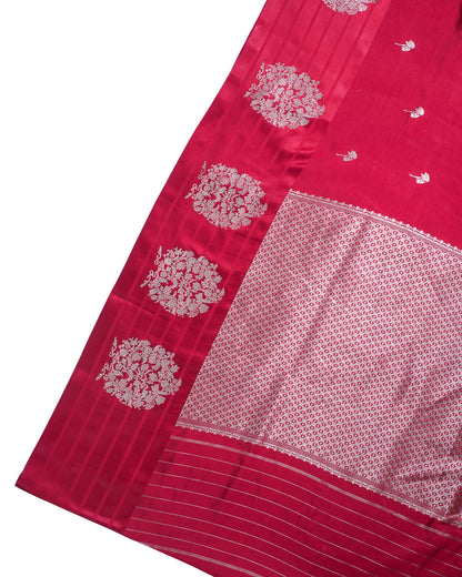 Crimson Red Handloom Pure Silk Banarasi Saree