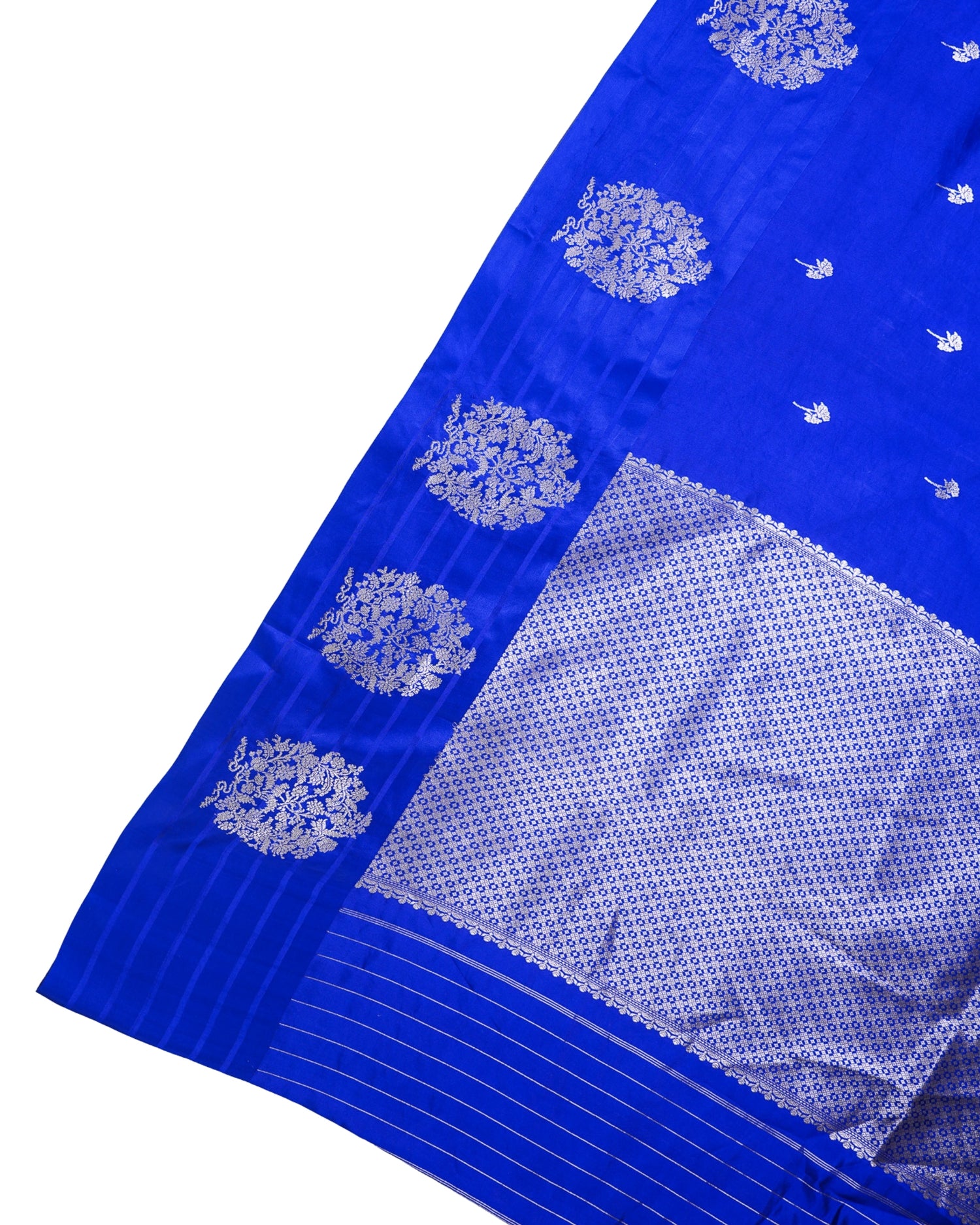 Royal Blue Handloom Pure Silk Banarasi Saree