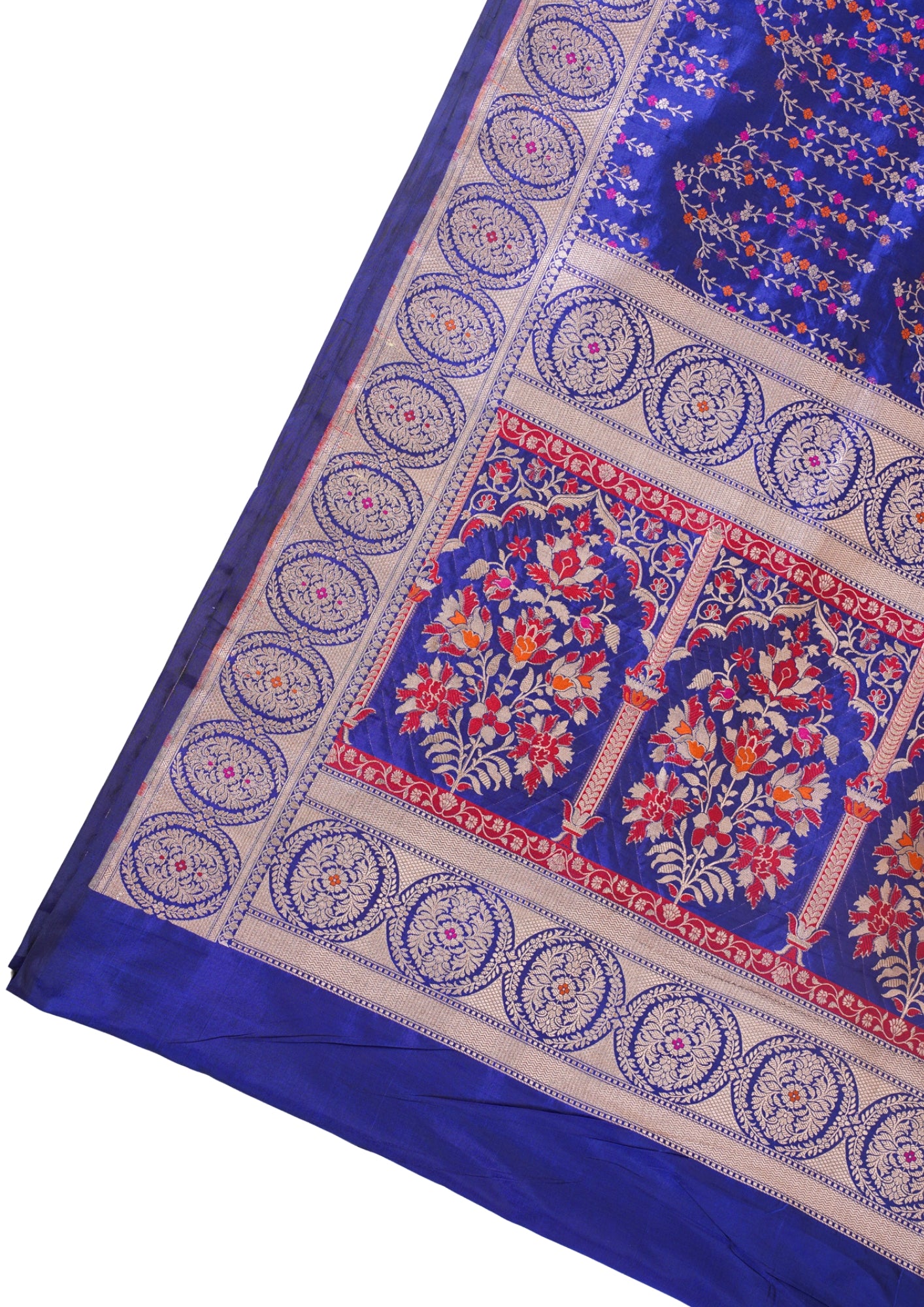 Royal Blue Banarasi Pure Katan Silk Minakari Jaal Saree