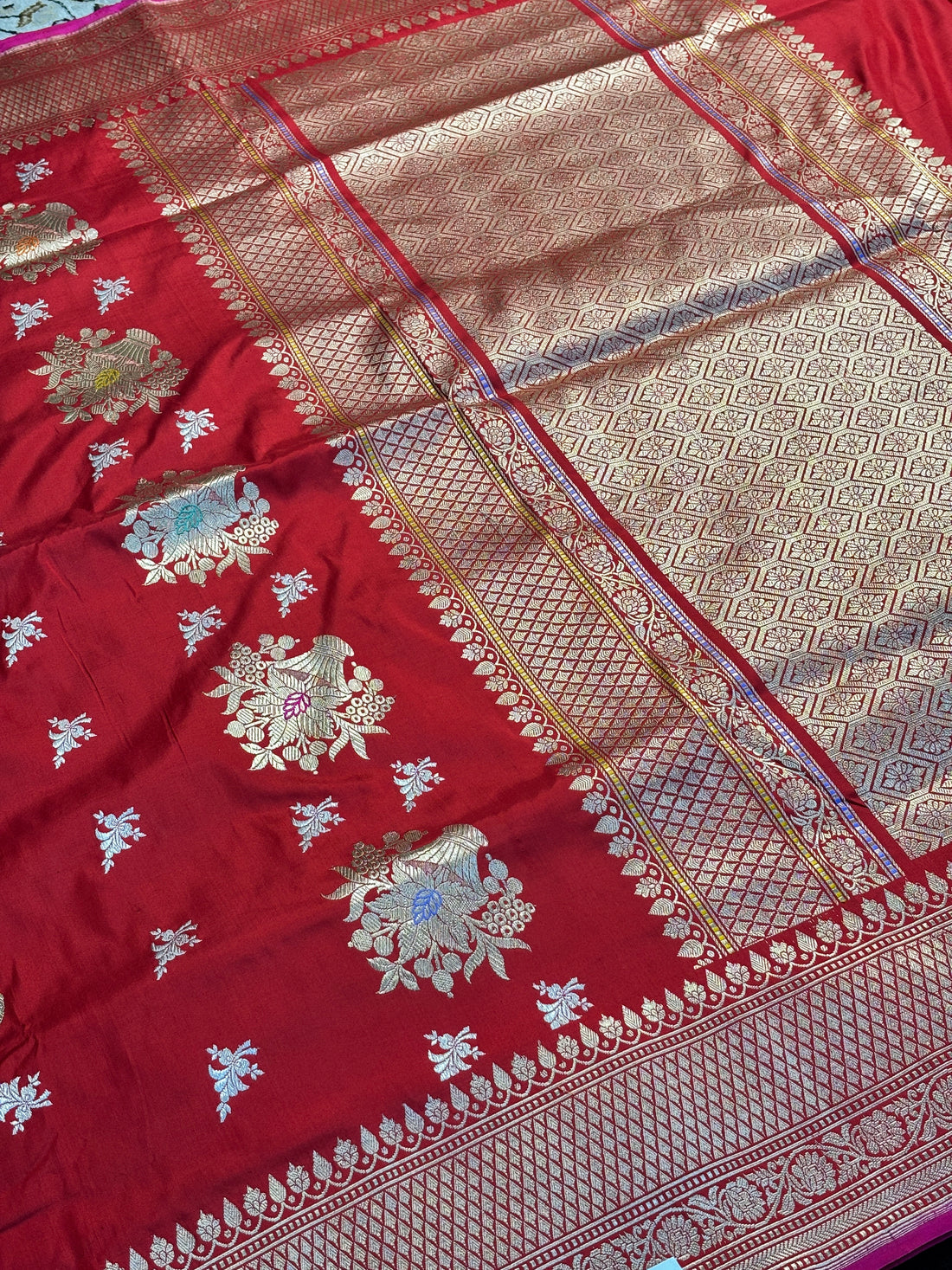 Red Pure Banarasi Katan Silk Saree