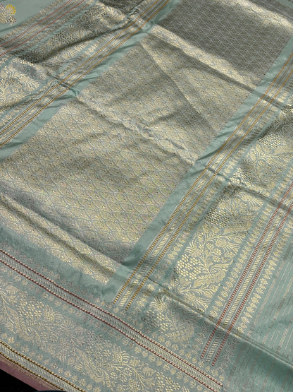 Pista Green Pure Banarasi Katan Silk Handloom Saree