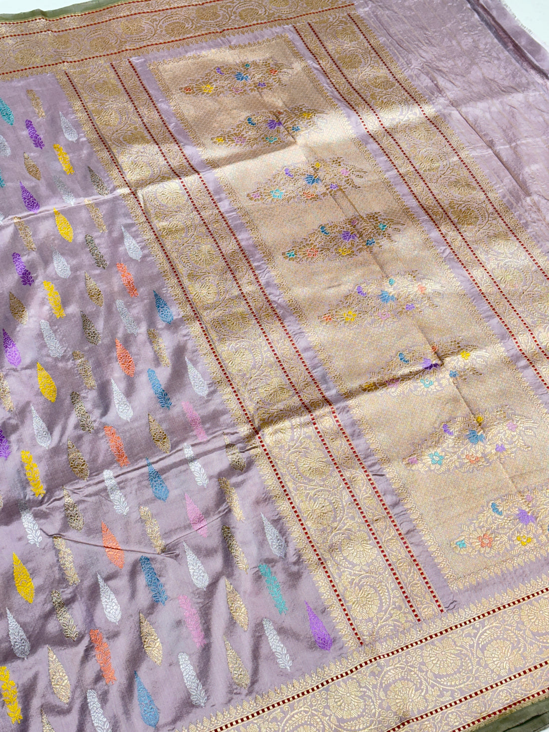 Pastel Lavender Pure Banarasi Katan Silk Handloom Saree