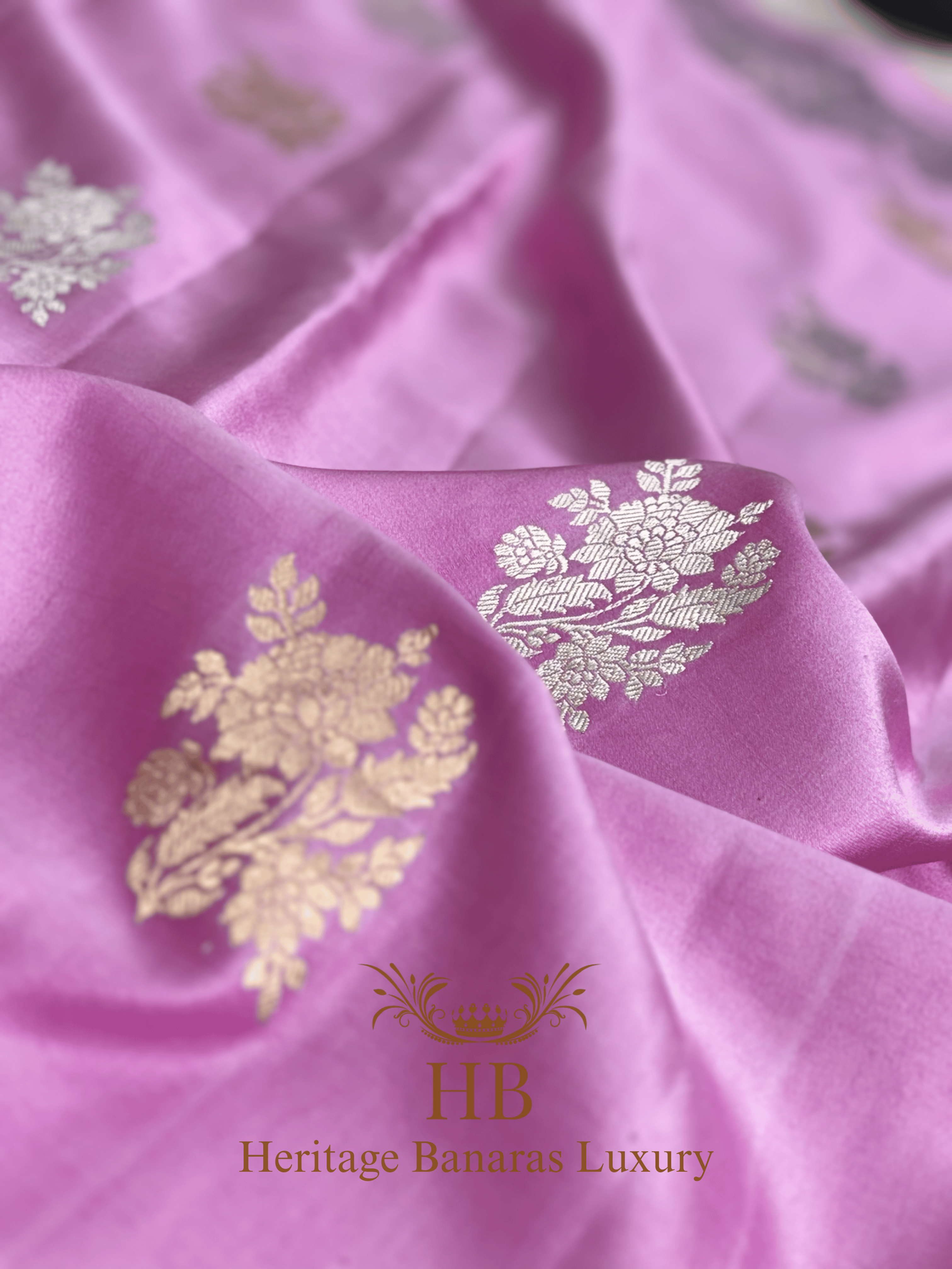 Baby Pink Handwoven Banarasi Pure Mashru Silk Saree