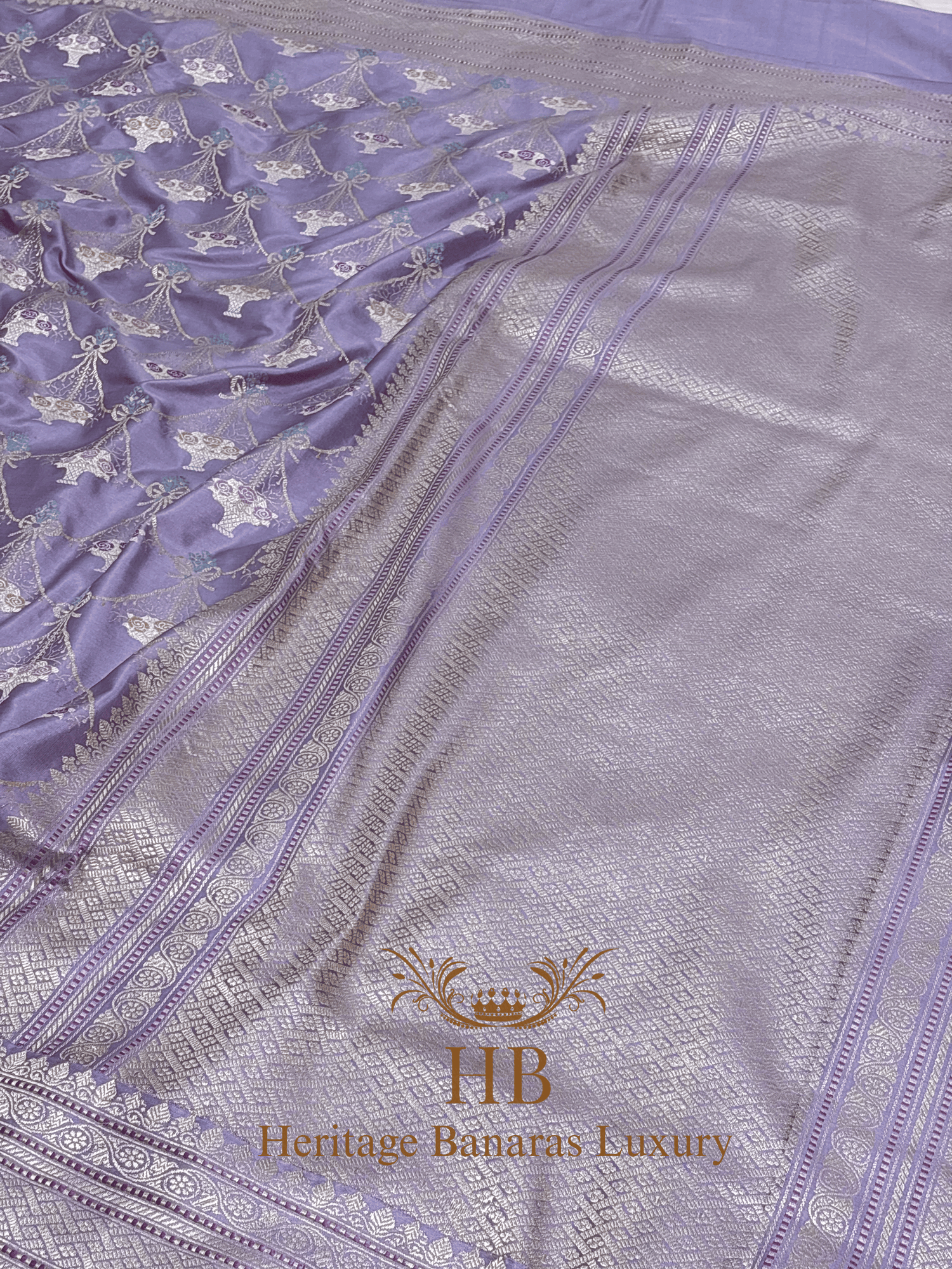 Pure Mauve Banarasi Katan Silk Handwoven Saree