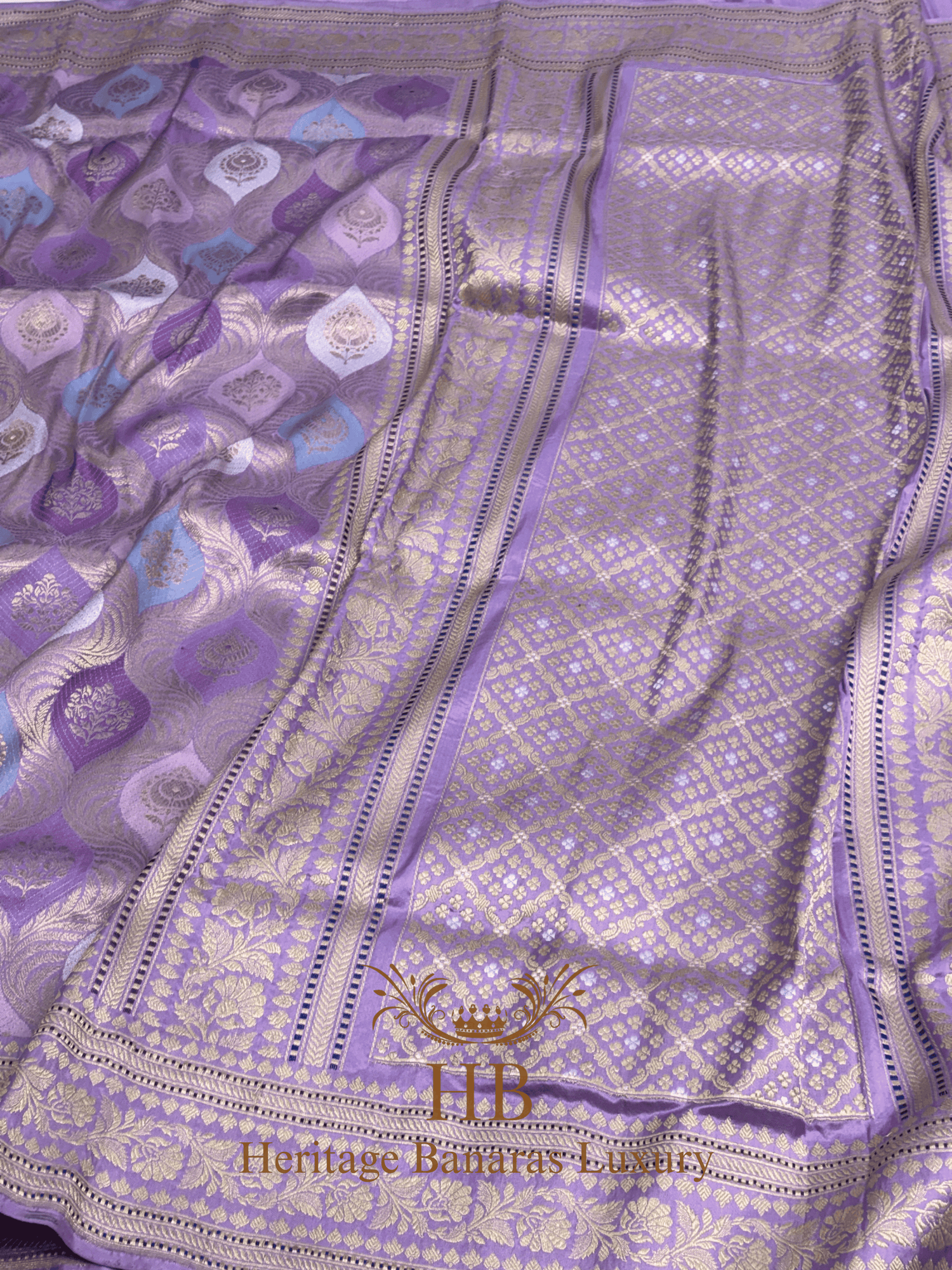 Lavender Handwoven Banarasi Pure Katan Silk Saree