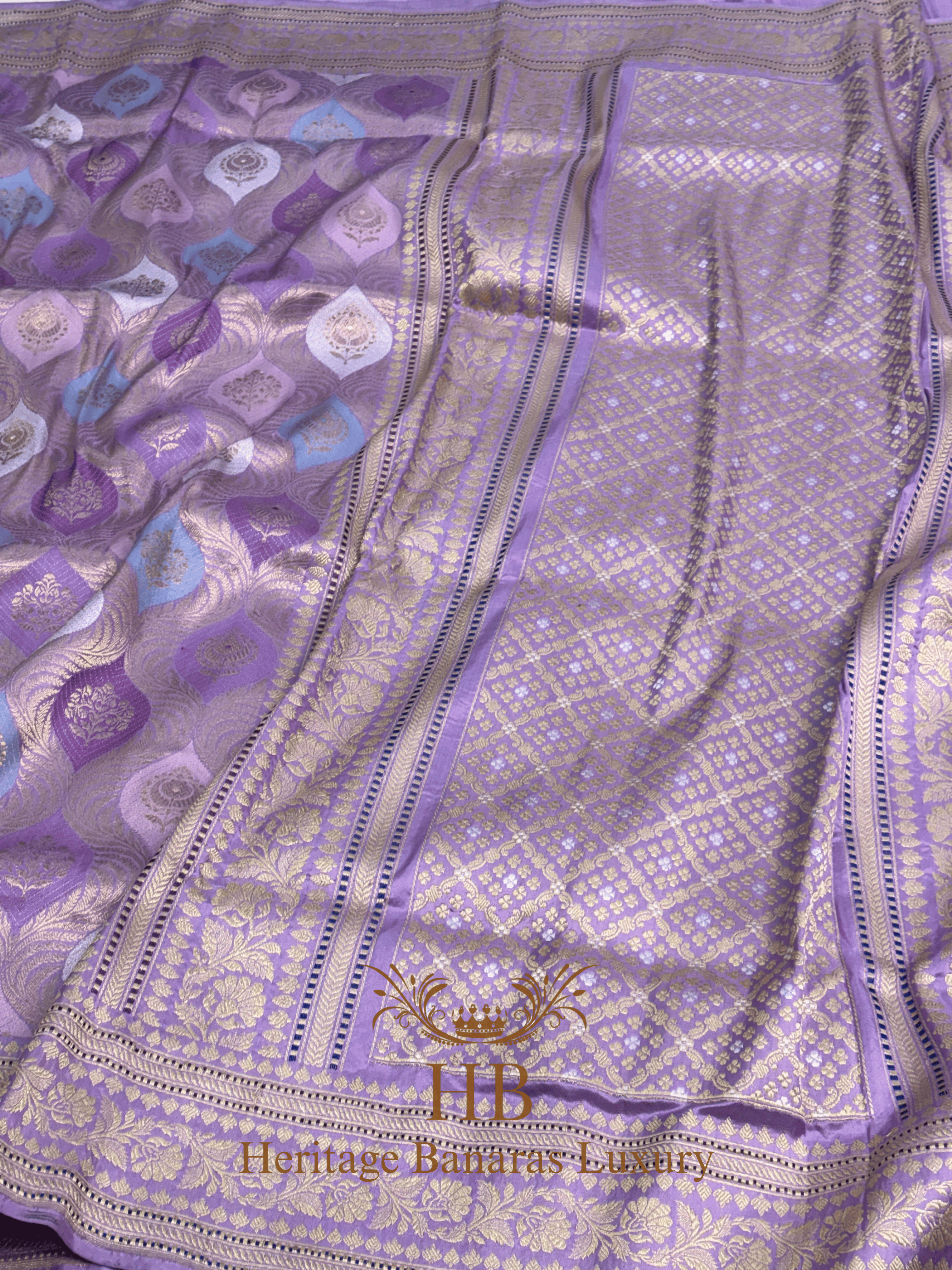 Lavender Handwoven Banarasi Pure Katan Silk Saree