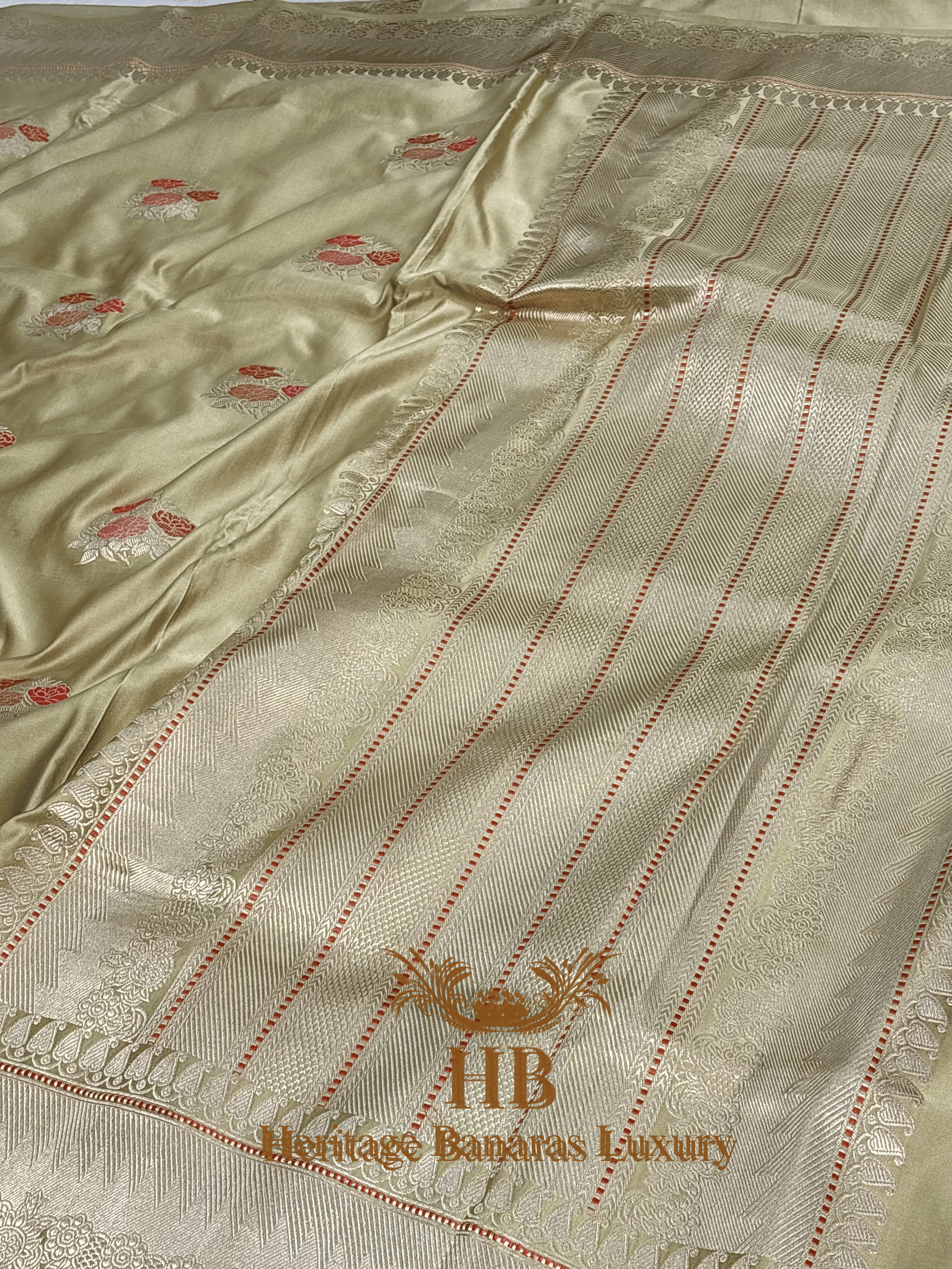 Pure Pastel Yellow Mashru Silk Handwoven Saree