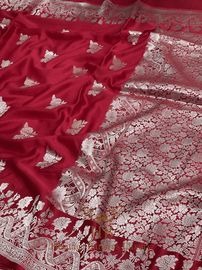 Royal Red Handwoven Banarasi Pure Mashru Silk Saree