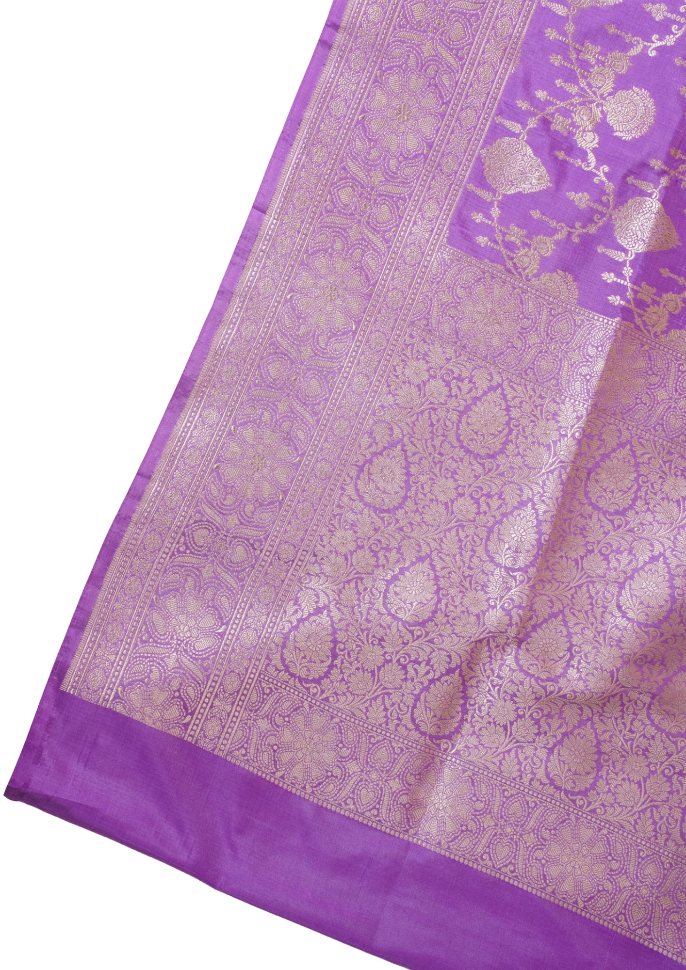 Lavender Banarasi Pure Katan Silk Jaal Saree