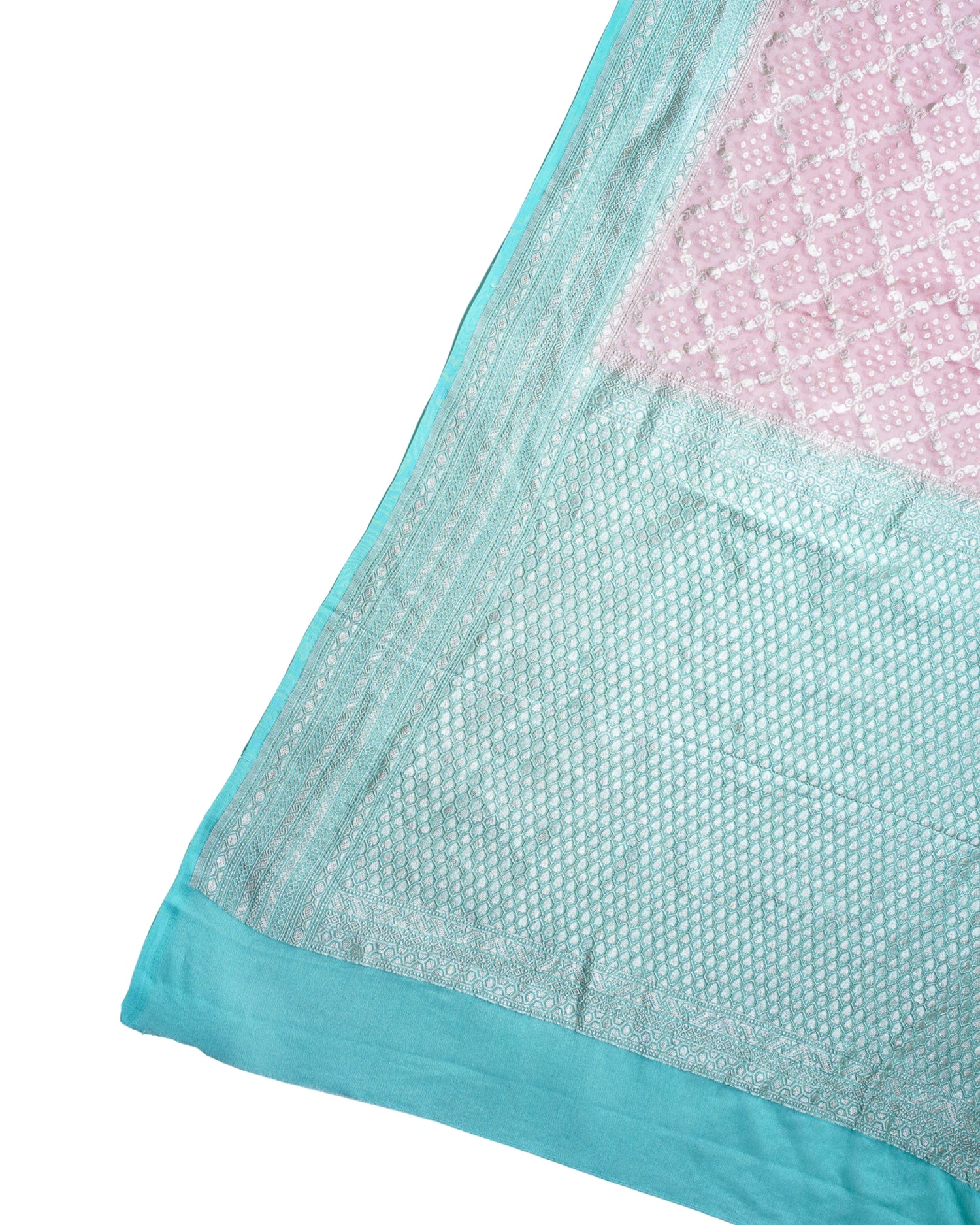 Pastel Pink Pure Khaddi Georgette Brocade Banarasi Saree