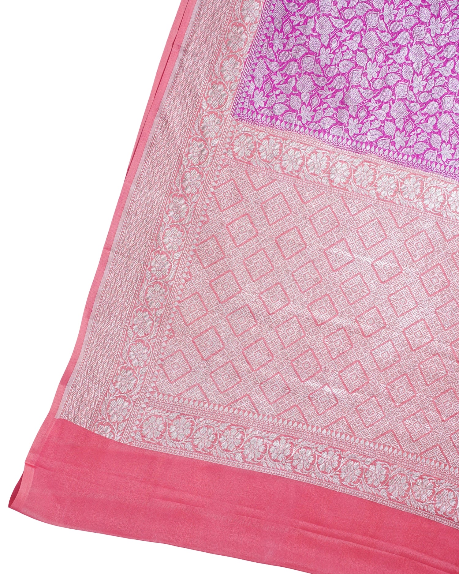 Pink Pure Khaddi Georgette Brocade Banarasi Saree