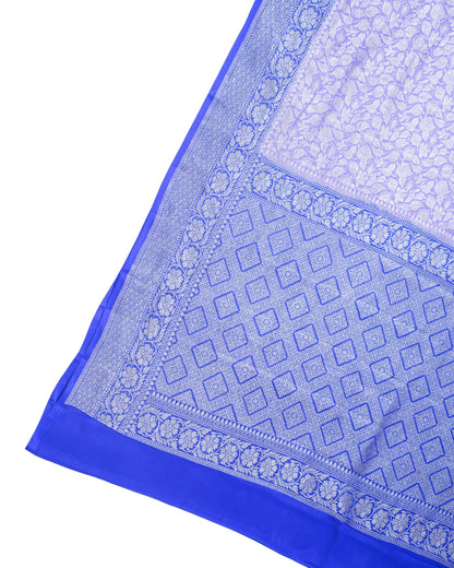 Lavender Pure Khaddi Georgette Brocade Banarasi Saree