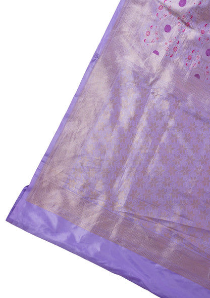 Lavender Banarasi Pure Katan Silk Minakari Brocade Saree
