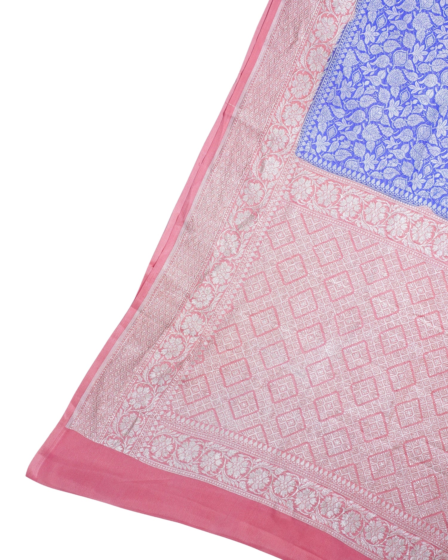 Royal Blue Pure Khaddi Georgette Brocade Banarasi Saree