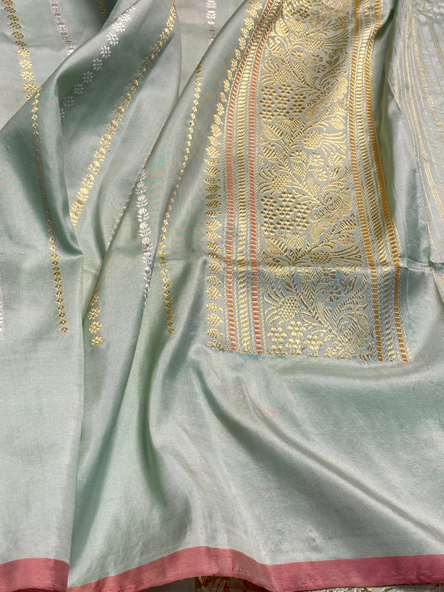 Pista Green Pure Banarasi Katan Silk Handloom Saree