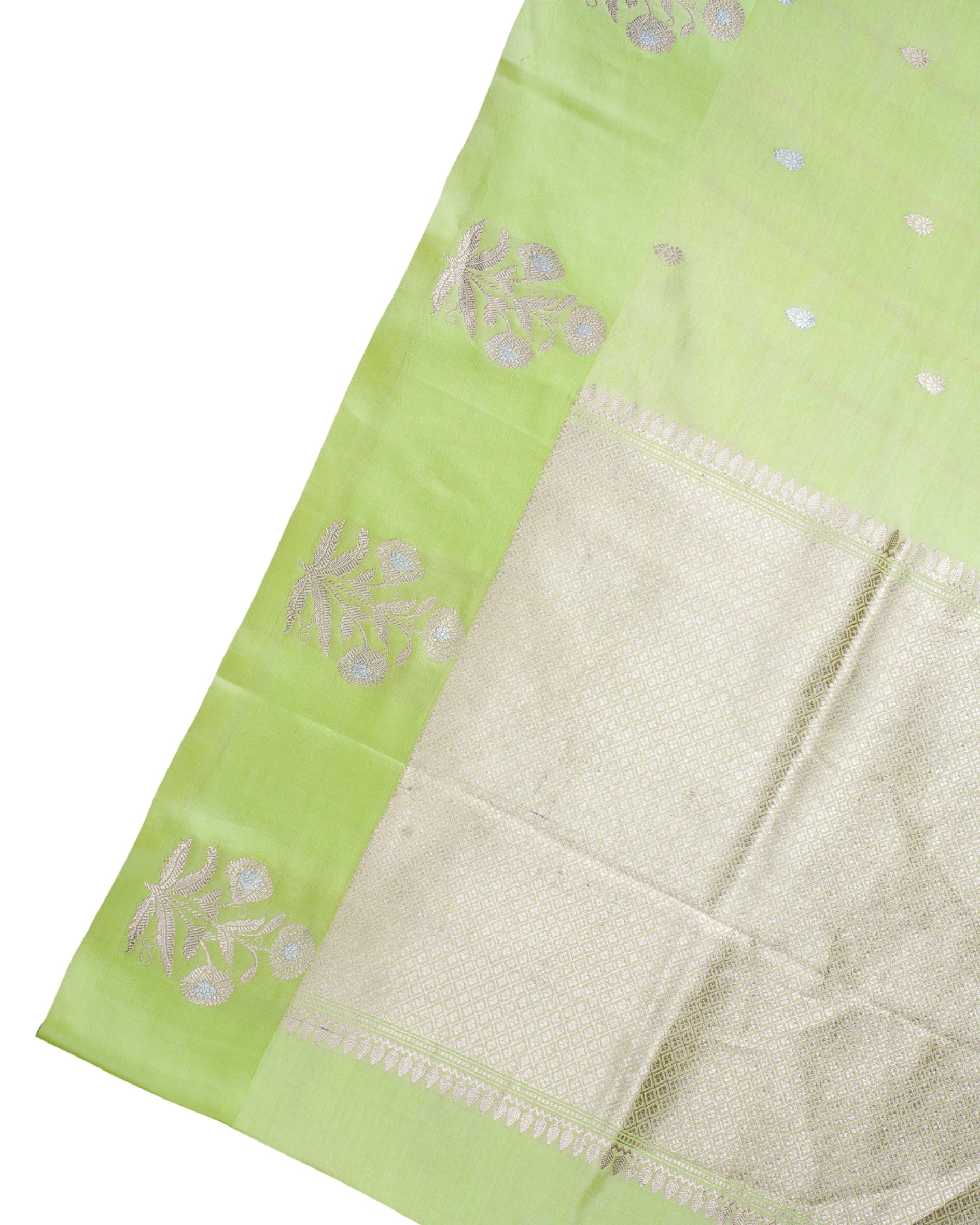 Light Pista Green Handloom Pure Silk Banarasi Saree