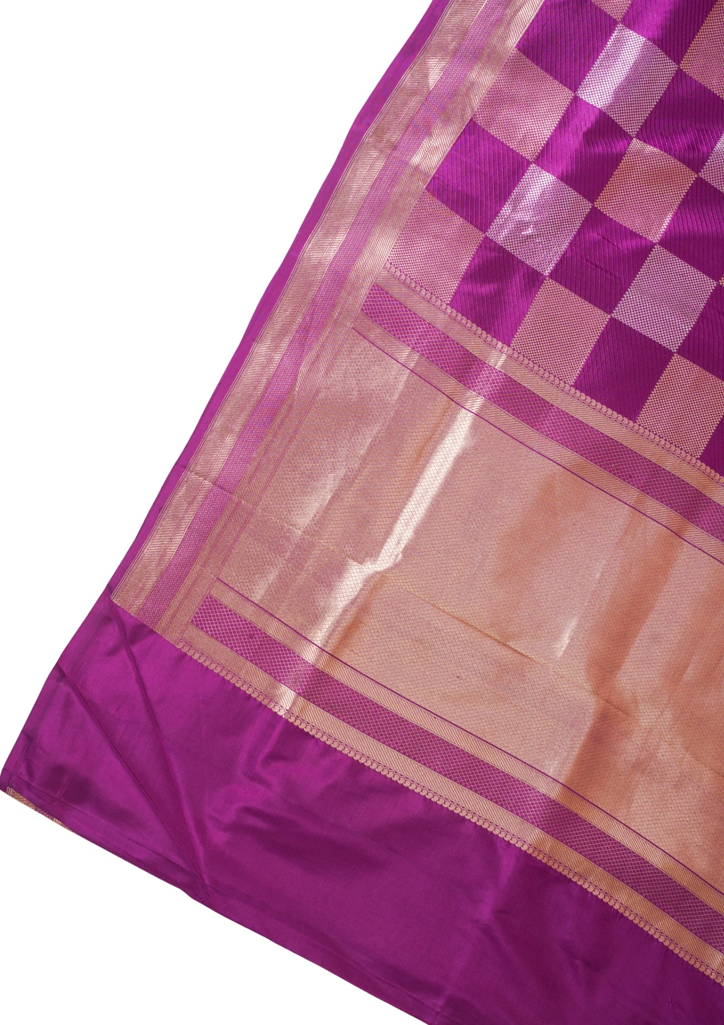 Magenta Banarasi Pure Katan Silk Minakari Brocade Saree